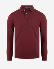 Custom Slim Fit Long Sleeve Polo Vinröd