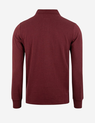 Custom Slim Fit Long Sleeve Polo Vinröd