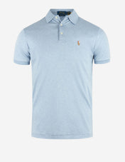 Pikétröja Custom Slim Fit Ljusblå Melerad