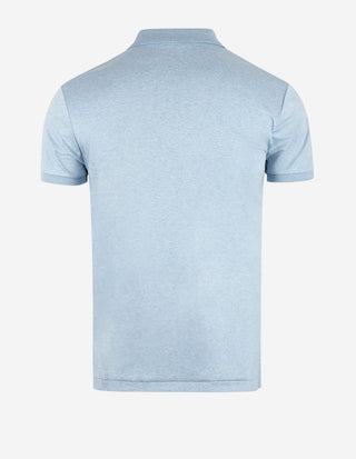 Pikétröja Custom Slim Fit Ljusblå Melerad