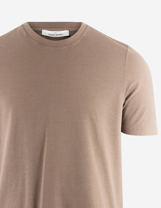 T-shirt Cotton Crew Neck Gråbeige