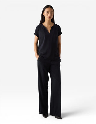 Ingrid Trousers Front Zip Mörkblå
