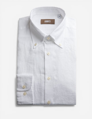 Slim Fit Skjorta Linne Vit