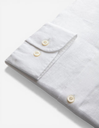 Slim Fit Skjorta Linne Vit