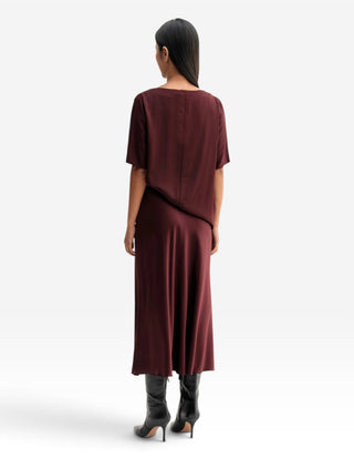 Yoli Blus Siden Burgundy