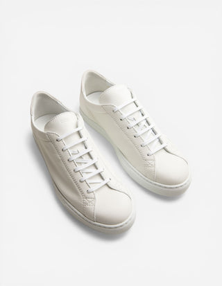 Racquet Unlined Leather Sneaker Vit