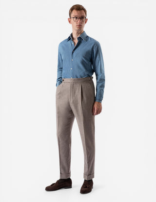 Slim Fit Skjorta Denim Blå