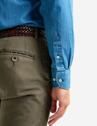 Slim Fit Skjorta Denim Blå