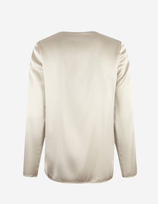 Moldava Blus Siden Ljusbeige
