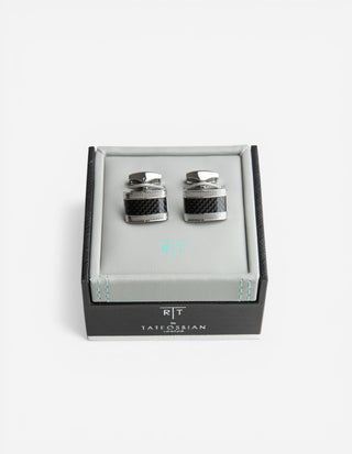 D Shape Manschettknappar Silver/Svart