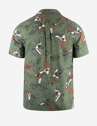 Printed Short Sleeve Shirt Olive/Brown