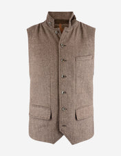 Dandy Tweed Väst Mörkbrun