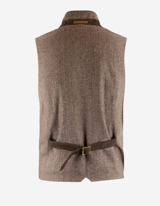 Dandy Tweed Väst Mörkbrun