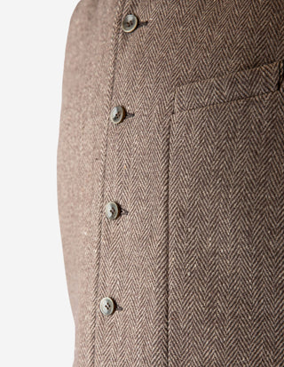 Dandy Tweed Väst Mörkbrun