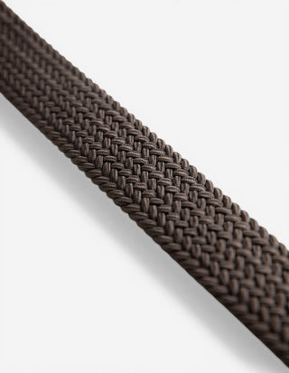 Woven Stretched Rayon Belt Dark Brown