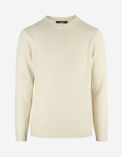 Crew Neck Sweater Wool Cashmere Naturale