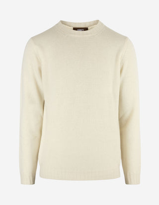 Crew Neck Sweater Wool Cashmere Naturale