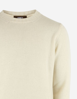 Crew Neck Sweater Wool Cashmere Naturale