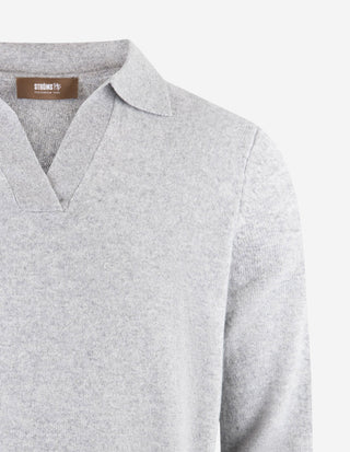 Sartorial Open Polo Tröja Ull/Cashmere Grå