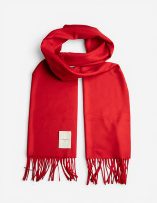Pure Cashmere Scarf Solid Melange Klarröd One Size