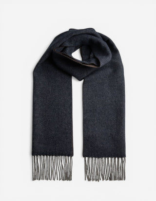 Halsduk Tvåsidig Cashmere Navy/Brun