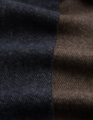 Halsduk Tvåsidig Cashmere Navy/Brun