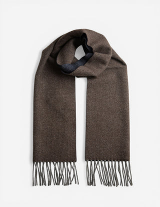 Halsduk Tvåsidig Cashmere Navy/Brun