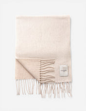 Halsduk Tvåsidig Cashmere Benvit/Beige One Size