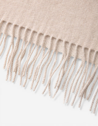 Halsduk Tvåsidig Cashmere Benvit/Beige One Size
