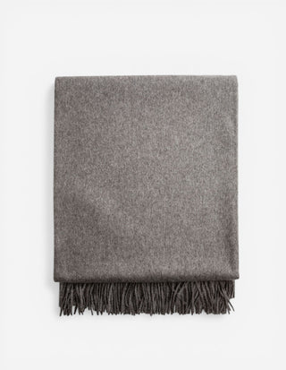 Pure Cashmere Plaid Solid Melange Grey