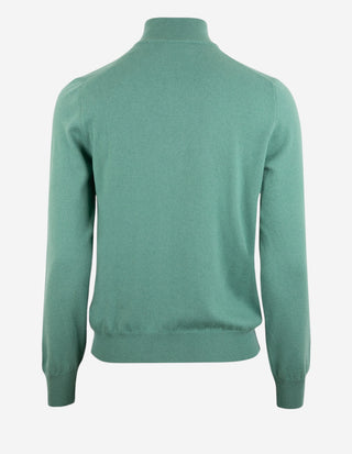 Tröja Zip Cashmere Mossgrön