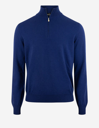Tröja Zip Cashmere Marinblå