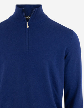 Tröja Zip Cashmere Marinblå