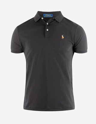 Custom Slim Fit Soft Cotton Polo Svart