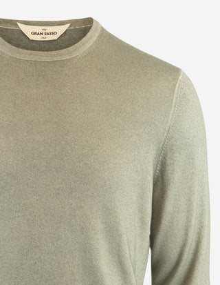 Tröja Rundhals Summer Cashmere Olivgrön