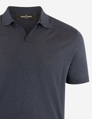 Polo Piquet Silk Navy