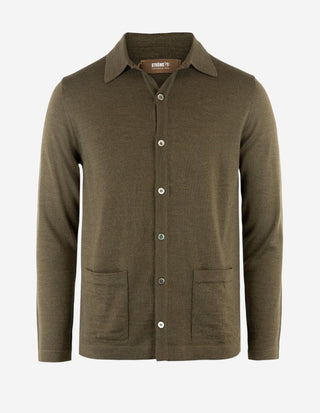 Cardigan Merinoull Grön