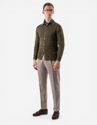 Cardigan Merinoull Grön