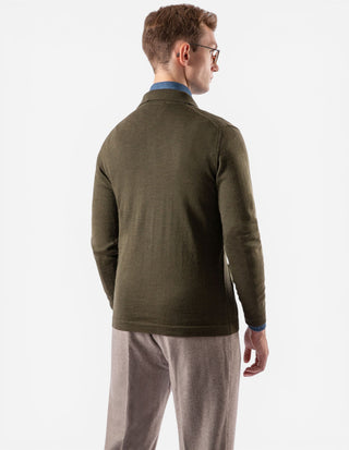 Cardigan Merinoull Grön