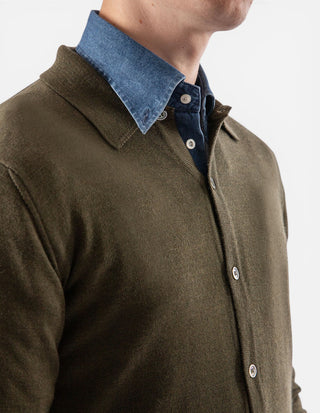 Cardigan Merinoull Grön