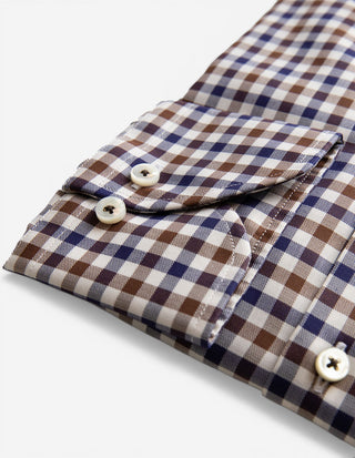 Slim Extra Long Sleeve Brown/Navy/White