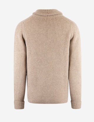Unsworth Cardigan Lammull Ljusbeige