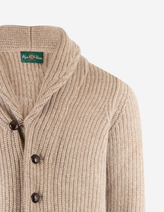Unsworth Cardigan Lammull Ljusbeige