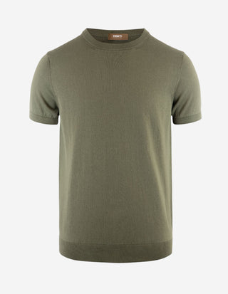 T-Shirt Knitted Cotton Grigio Verde
