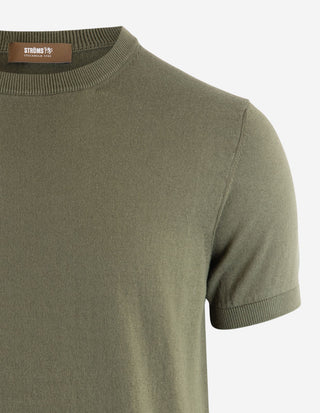 T-Shirt Knitted Cotton Grigio Verde