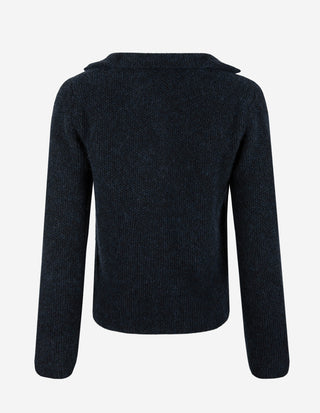 Vee Cardigan Alpacka/Ull Navy