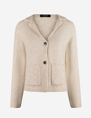 Vee Cardigan Alpacka/Ull Ljusbeige