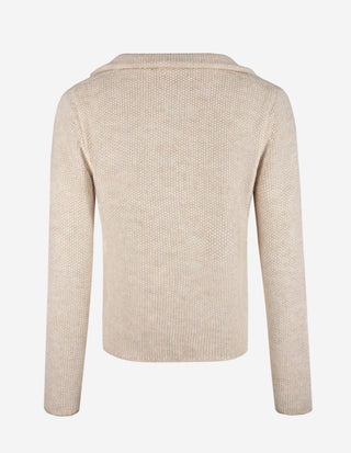 Vee Cardigan Alpacka/Ull Ljusbeige
