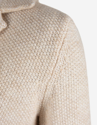 Vee Cardigan Alpacka/Ull Ljusbeige