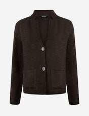 Vee Cardigan Alpacka/Ull Brun